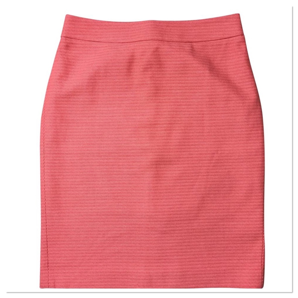 Ann Taylor Coral Textured Pencil Skirt Sz 6